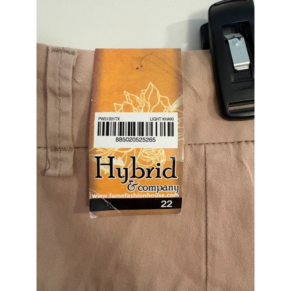 Hybrid & Co. Women’s Light Khaki Stretch Pants Size 22 Tapered 30” Inseam NWT - Picture 9 of 10
